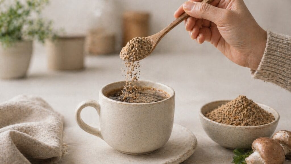 how to use mushroom powder in coffee