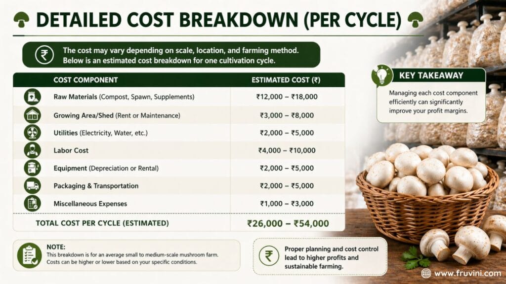 Mushroom farming detailed cost breakdown