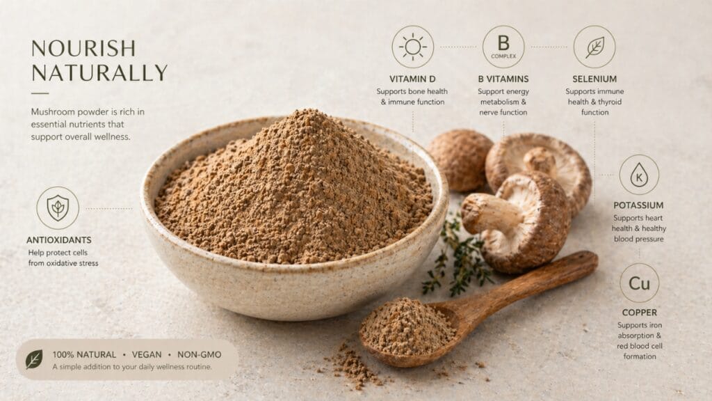 nutrients in mushroom powder health benefits