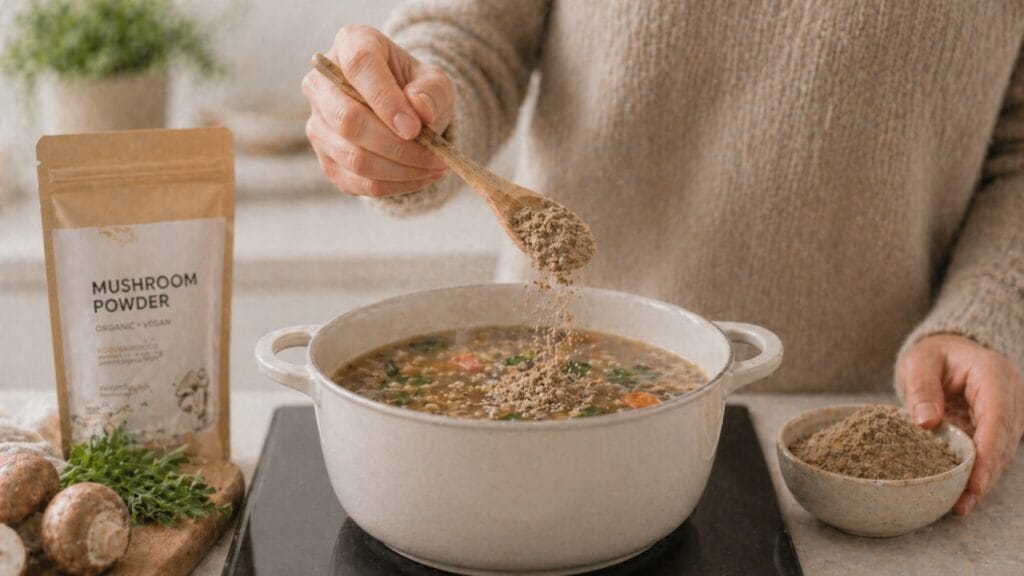using mushroom powder in cooking recipes