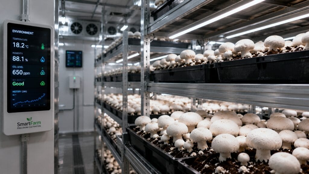 precision mushroom cultivation in controlled environment