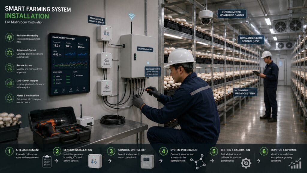 installation of smart farming systems in mushroom cultivation