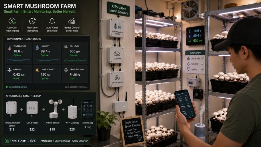small scale mushroom farm using smart sensors