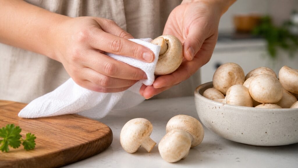 how to clean mushrooms properly before cooking