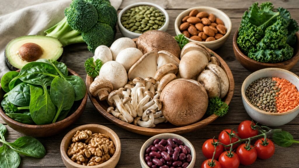 mushrooms rich in minerals like selenium and potassium