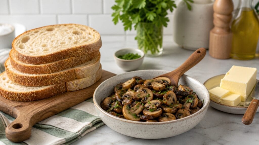 ingredients for mushroom sandwich recipe