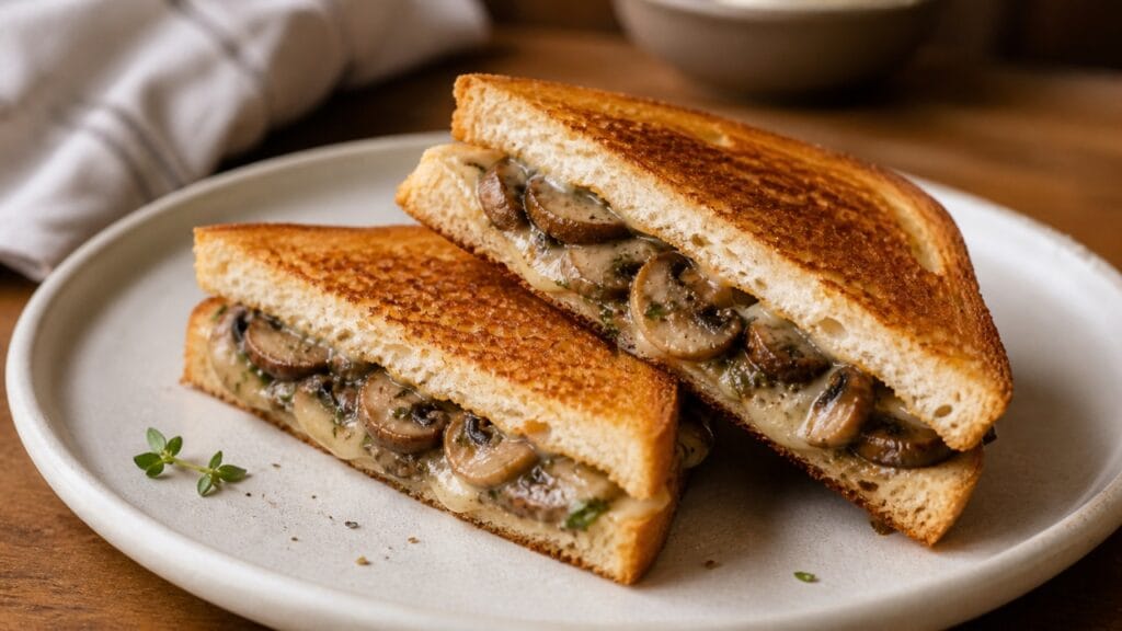toasted mushroom sandwich easy snack recipe