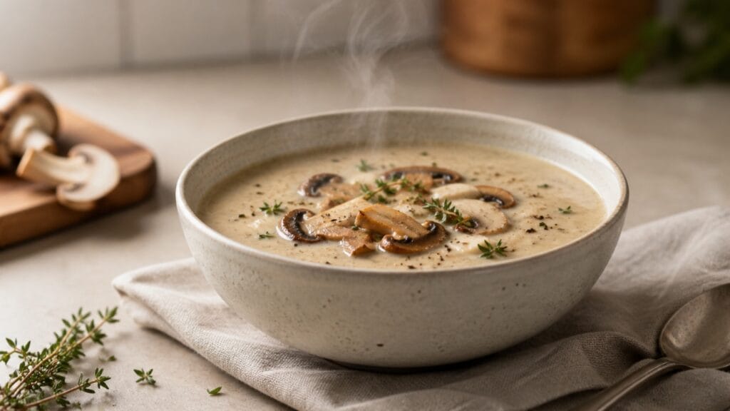 mushroom soup light dinner healthy meal