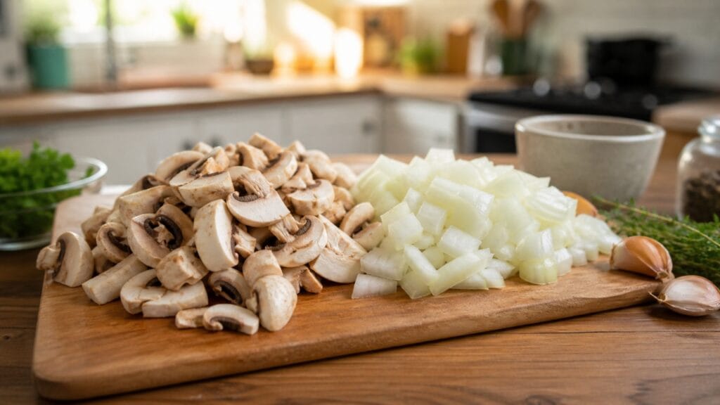 ingredients for homemade mushroom soup recipe