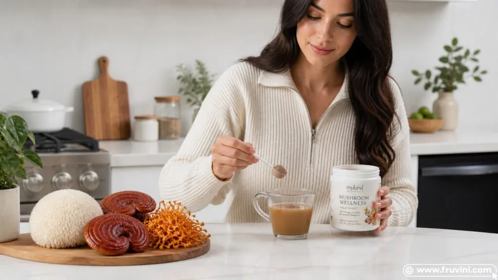 preparing medicinal mushroom drink daily routine