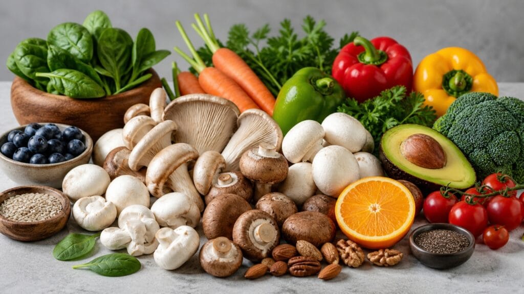 mushrooms rich in essential vitamins for daily nutrition