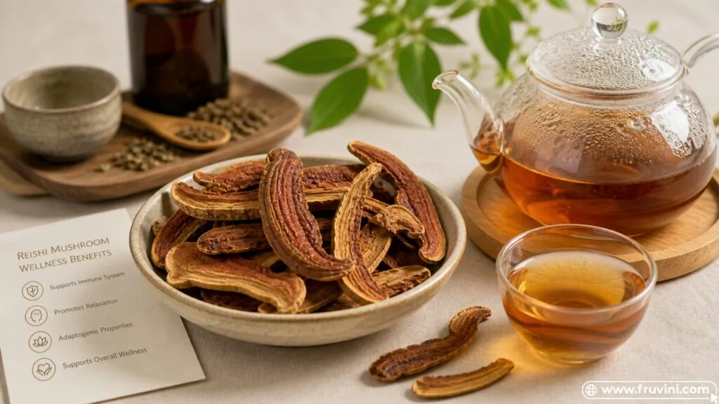 reishi mushroom tea preparation wellness drink