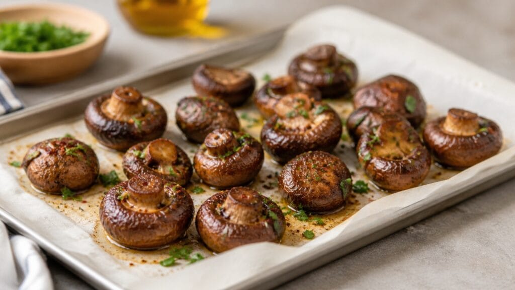 roasted mushrooms healthy snack idea