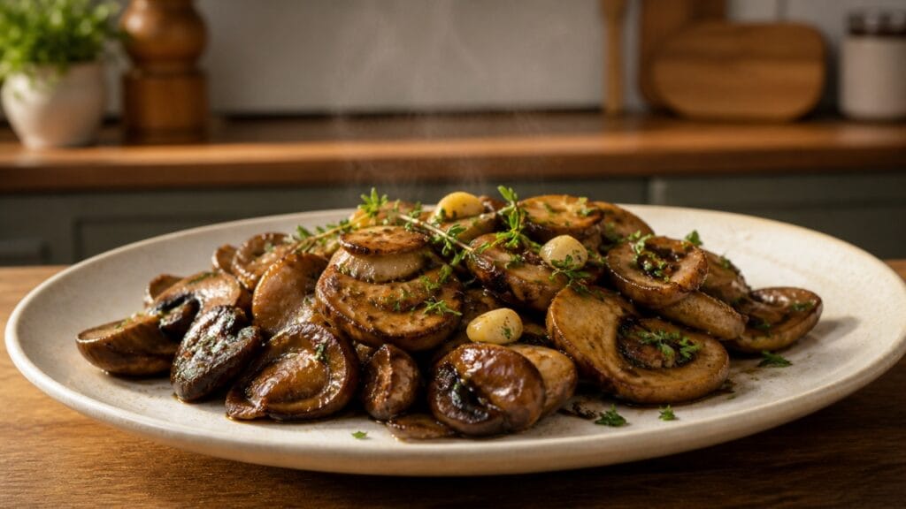 sautéed mushrooms garlic simple dinner recipe
